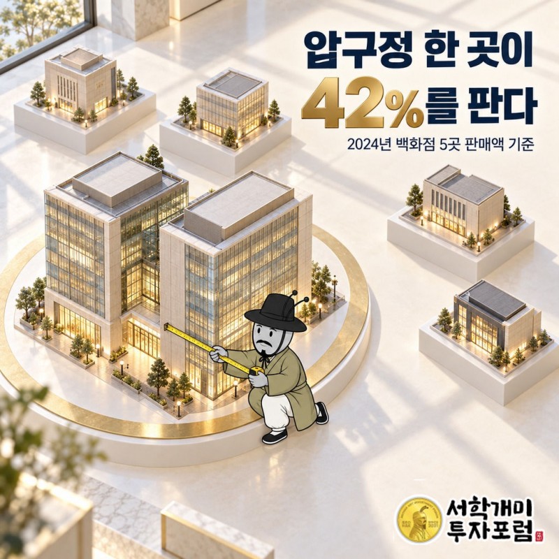 한화갤러리아 커버 — 압구정 한 곳이 42%를 판다