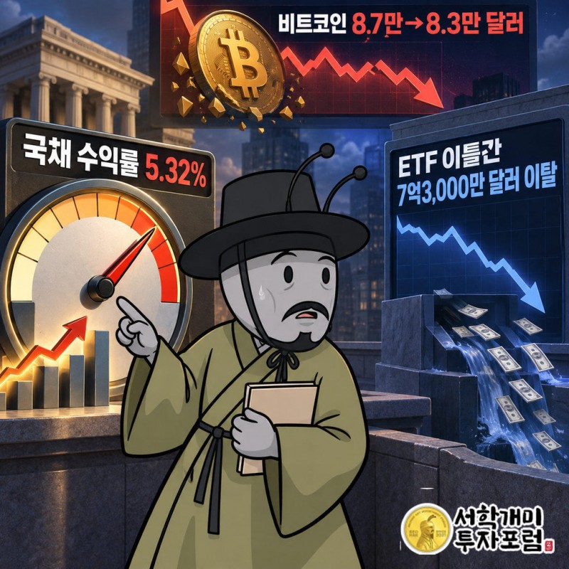 미국 10년물 국채 수익률이 5.32%까지 올랐다