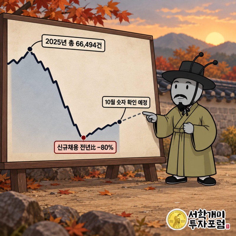 2026년 초 신규 채용이 전년보다 약 80% 줄었던 바닥에서의 반등
