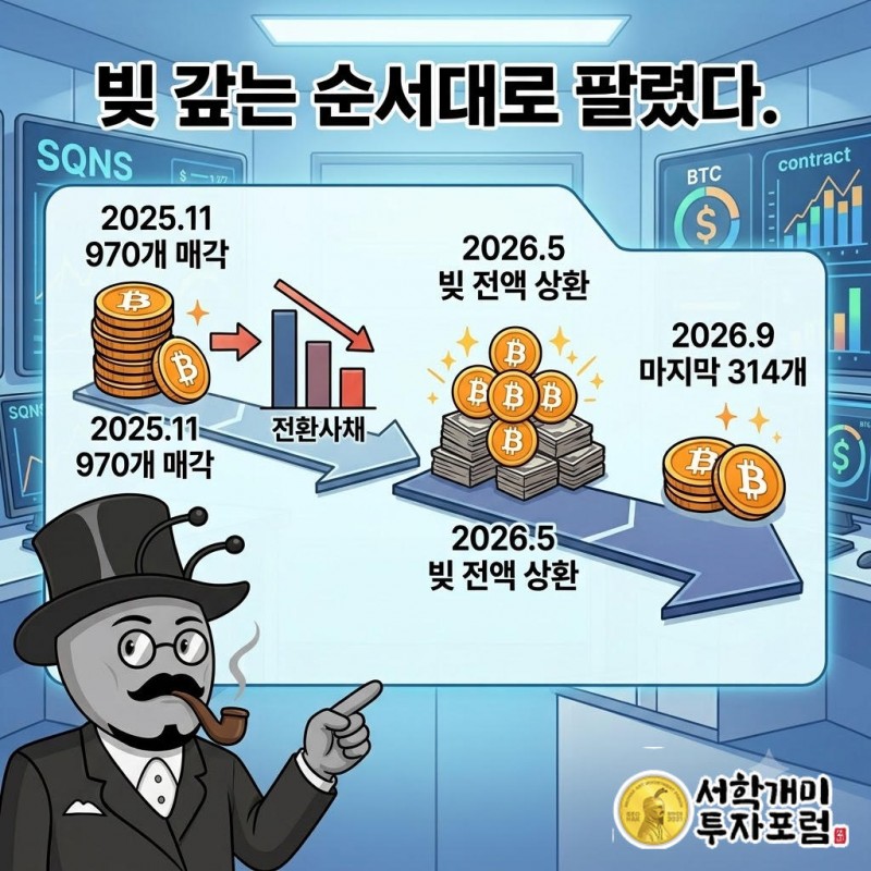 2025년 11월 4일 970 BTC 매각, 전환사채 1.89억 달러에서 9,450만 달러로, 보유량 3,234개에서 2,264개