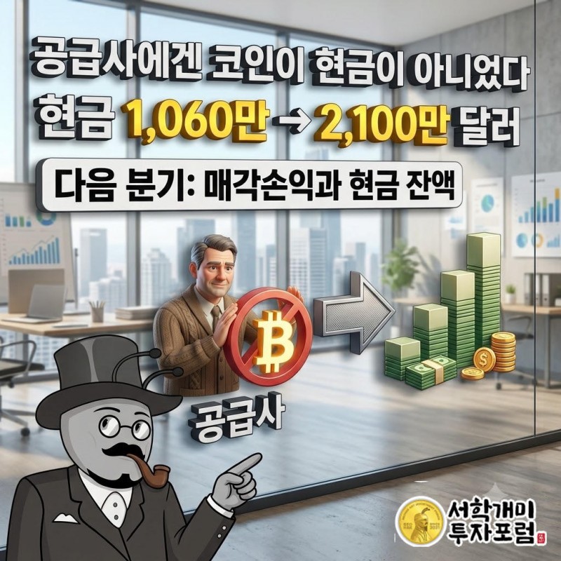 CEO는 공급사가 재무를 볼 때 'Bitcoin doesn't count'라고 했다