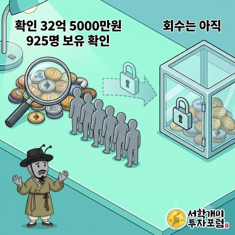 예보는 가상자산 보유자 925명을 확인했고 적발 규모는 32억 5000만원 상당이었다