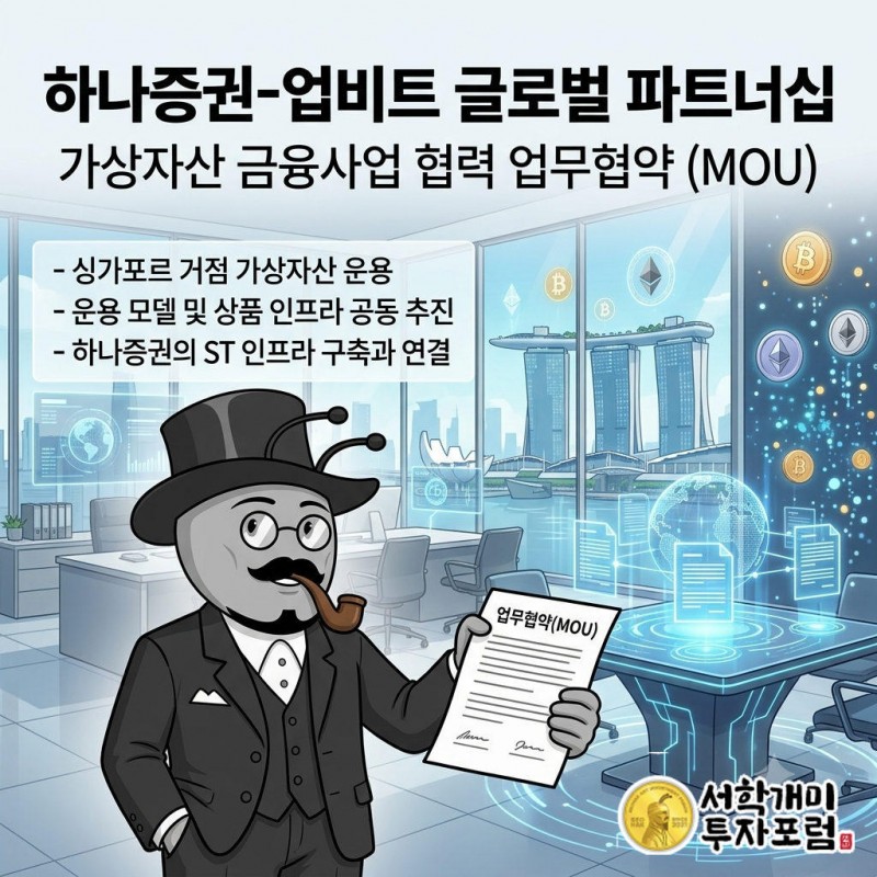 하나증권과 업비트 글로벌이 가상자산 금융 사업 협력 MOU를 체결했다