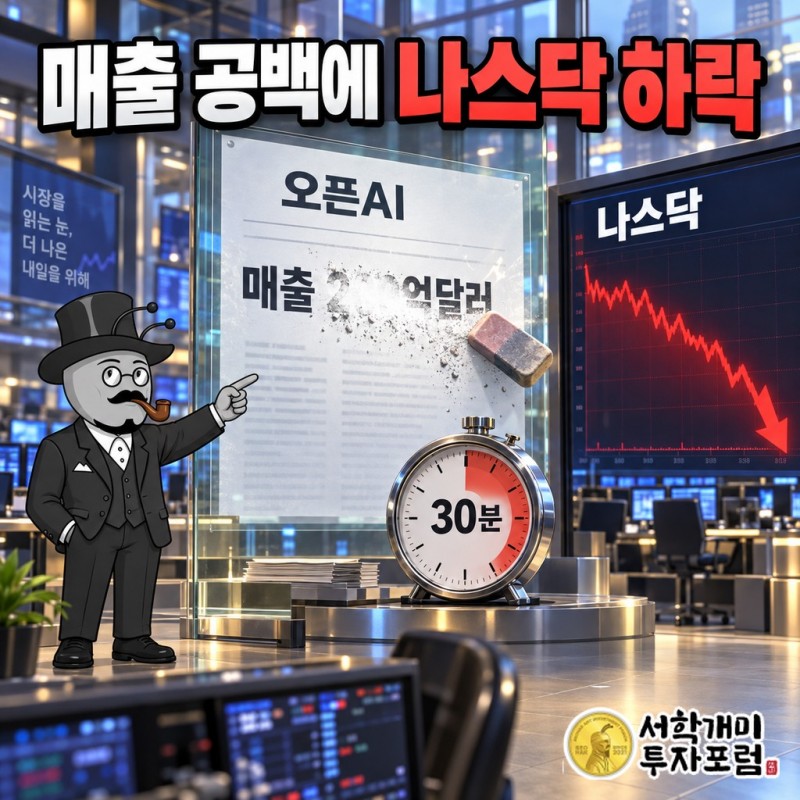 오픈AI 매출 200억달러가 지워진 30분, 나스닥만 홀로 미끄러졌다
