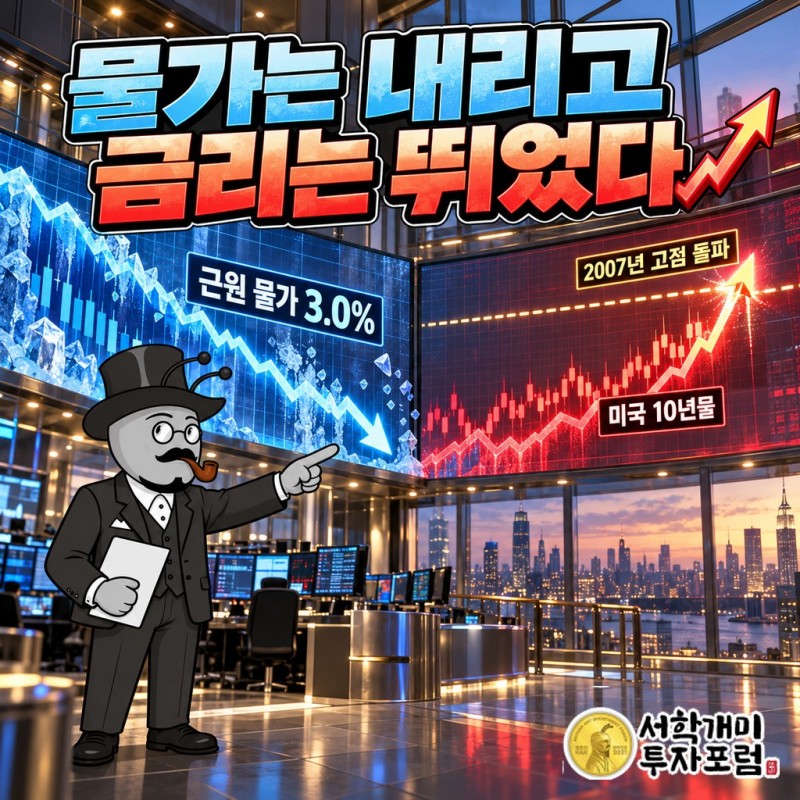 근원 PCE는 3.0%로 내려왔는데, 10년물은 2007년 고점을 넘었다
