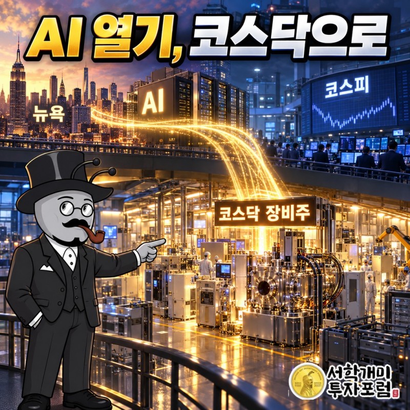 뉴욕의 AI 열기는 코스닥 장비주에 내렸고 코스피 위로는 지나갔다