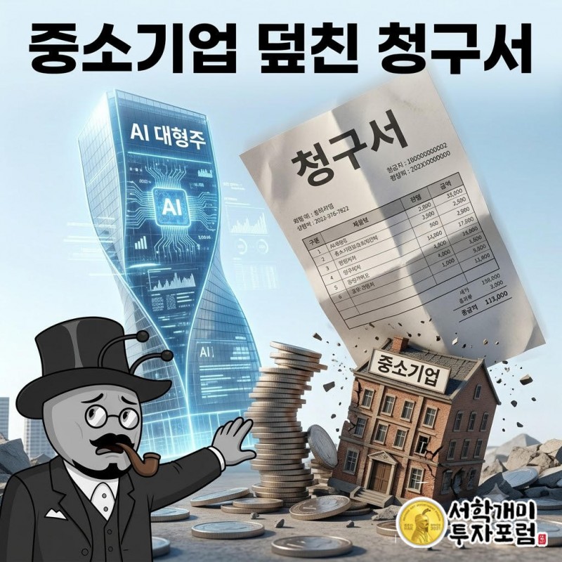 청구서는 AI 대형주를 비켜 가 빌린 돈에 기대는 작은 회사 앞에 멈췄다