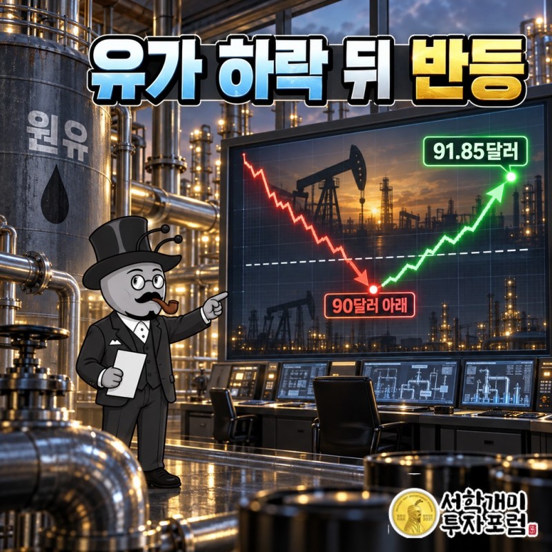 WTI는 90달러 아래로 밀렸다가 91.85달러로 돌아왔습니다