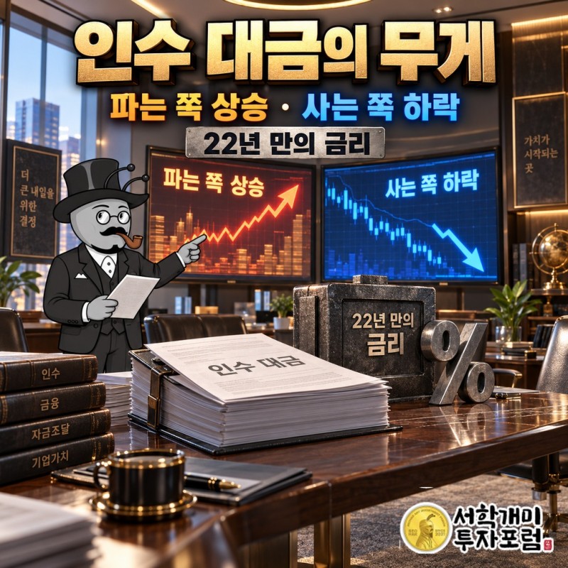 파는 쪽은 뛰고 사는 쪽은 빠졌다, 22년 만의 금리로 치르는 인수 대금