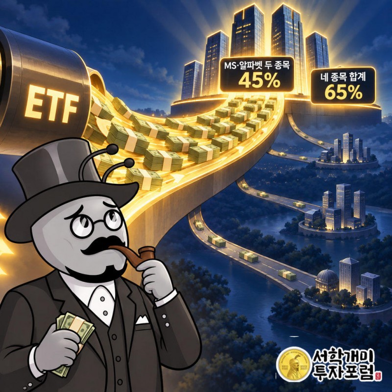 10월 8일 비중 기준 마이크로소프트·알파벳 두 종목에 약 45%가 들어간다