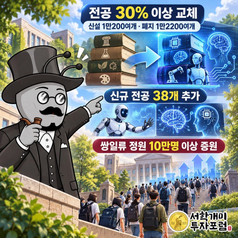 14차 5개년 계획 기간 학부 전공 1만200여개 신설, 1만2200여개 폐지·모집 중단, 전체의 30% 이상 변경