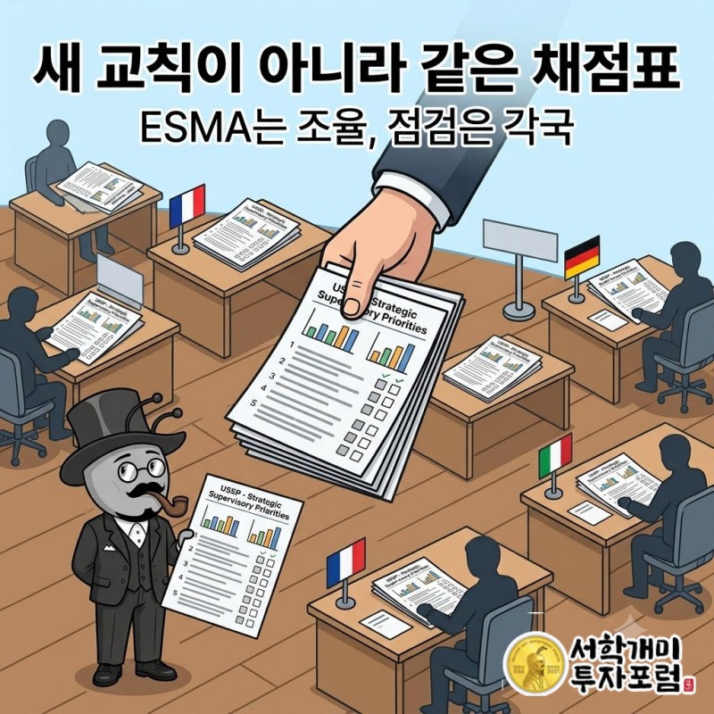 ESMA가 9월 23일 발표한 것은 연합 전략 감독 우선순위(USSP)라는 조정 장치다