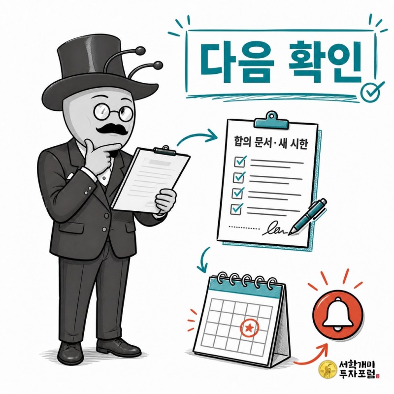 관세 협상의 합의 문서와 새 시한을 확인하는 서학개미 기자