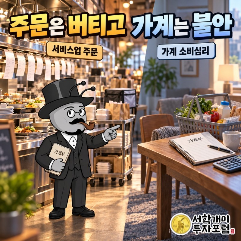 서비스업의 주문과 가계의 불안은 무엇이 다른가