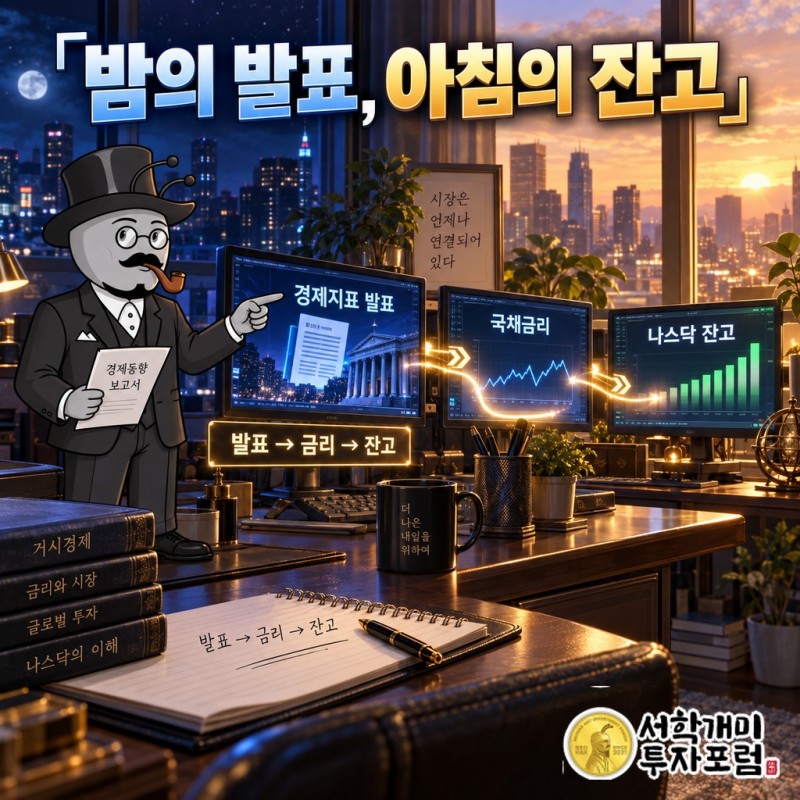 밤의 발표가 아침 나스닥 잔고에 닿는 길