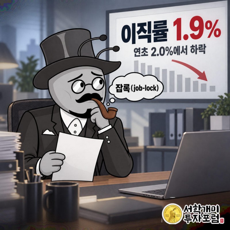 8월 자발적 이직률 1.9%, 연초 1월 2.0%보다 더 하락