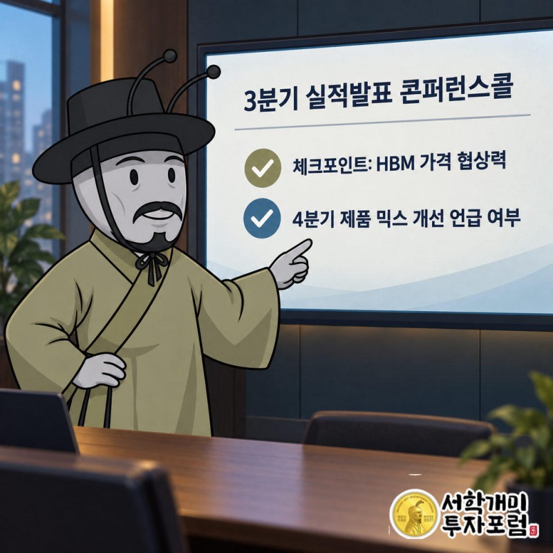3분기 실적발표 콘퍼런스콜에서 HBM 가격 협상력 언급 여부