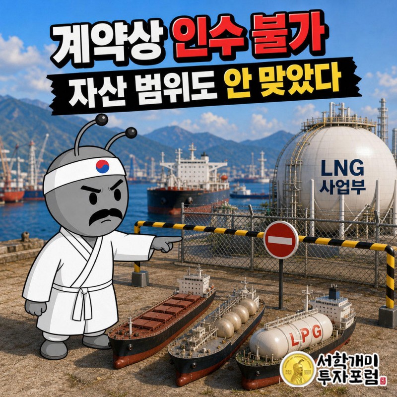 HMM이 과거 맺은 경쟁제한(non-compete) 조항 때문에 SK해운 LNG 사업부를 인수할 수 없었다