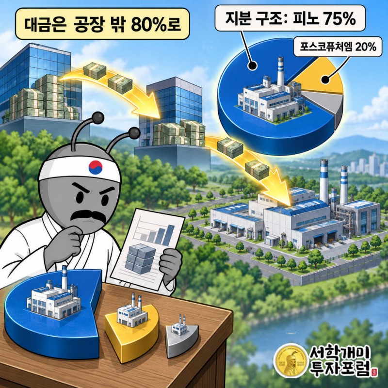 씨앤피신소재테크놀로지 지분: 피노 75%, 포스코퓨처엠 20%