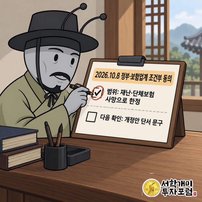 2026년 10월 8일 국무총리실이 생명보험협회·손해보험협회와 만나 조건부 동의를 얻었다