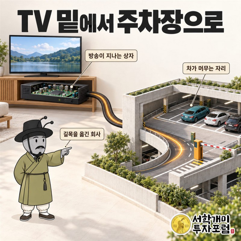 휴맥스 커버 — TV 밑에서 주차장으로