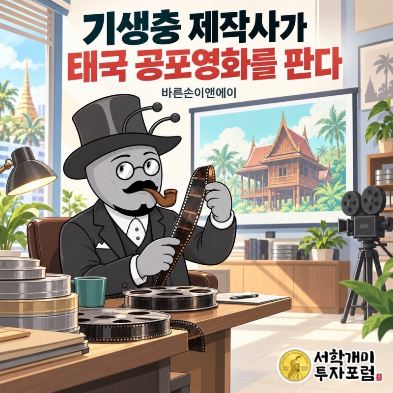 바른손이앤에이의 태국 영화 해외배급을 살펴보는 서학개미 — 실제 영화 장면이 아닌 개념도