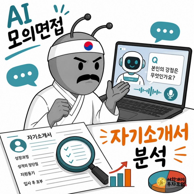 AI 모의면접과 자기소개서 분석 프로그램을 살피는 동학개미 기자