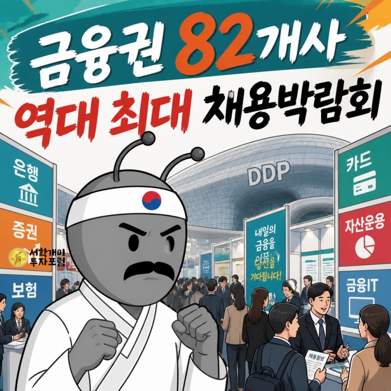 금융권 82개사가 참가하는 공동채용 박람회를 소개하는 동학개미 기자