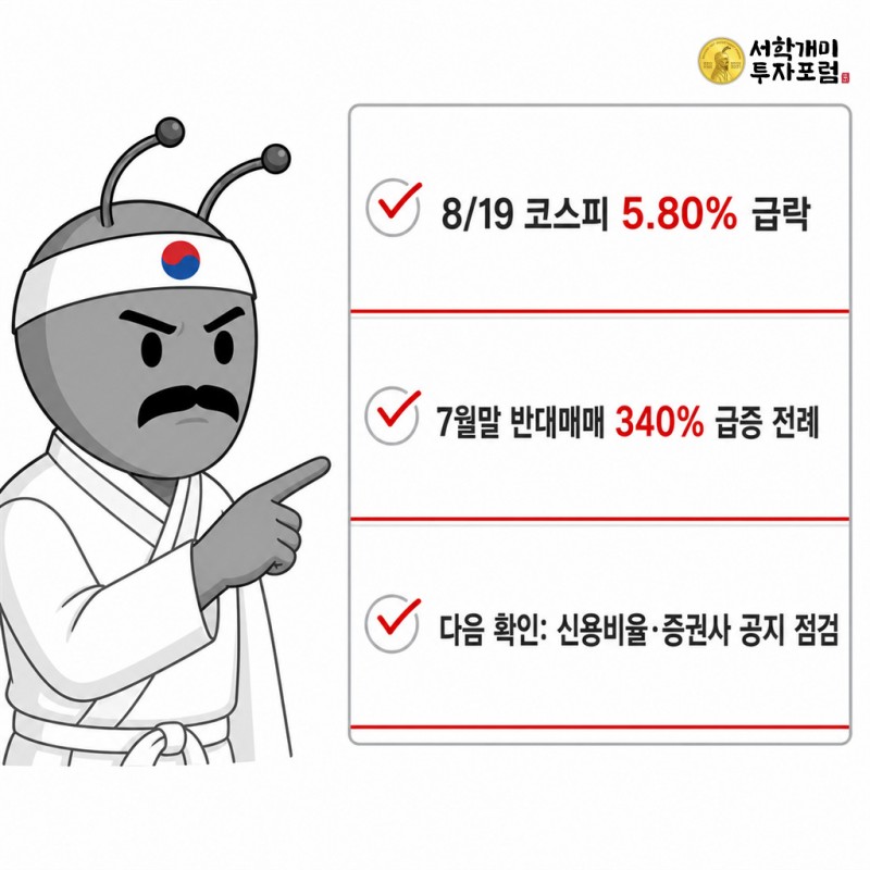 코스피 급락과 반대매매 급증 전례, 신용거래 투자자가 확인할 점을 3단계로 설명하는 동학개미 기자