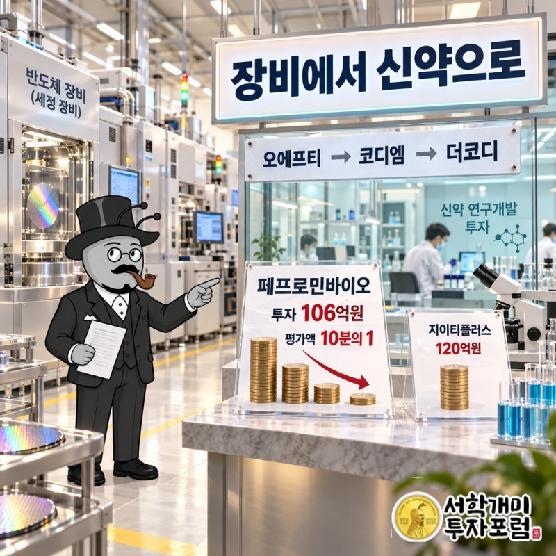 더코디 최대주주 자리 연표: 2020년 반대매매, 2023년 7월 이석산업개발, 2026년 3월 지엔티파마 철회, 2026년 9월 판토스코퍼레이션, 10월 6일 330억원 CB 철회
