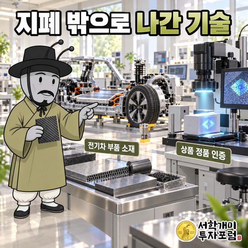 지폐에 쓰이던 위조방지 안료를 상품 포장에 넣고 휴대폰으로 정품 여부를 확인하는 브랜드 보호 활용 장면
