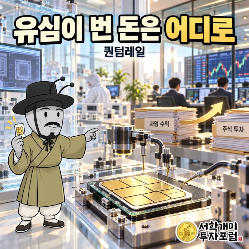 휴대폰 유심칩 위로 스마트카드연구소에서 퀀텀레일까지 다섯 개의 회사 간판이 겹쳐 걸린 퀀텀레일 표지