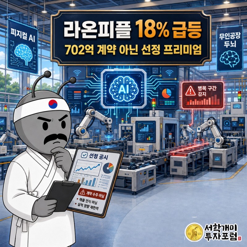 라온피플 피지컬 AI 국책사업과 적자 장부를 함께 보여주는 표지
