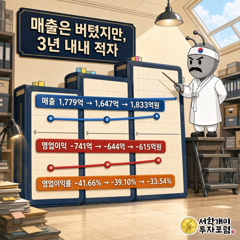 중국 화장품 자회사와 인도네시아 신발 자회사의 매출과 손익 방향을 비교한 구조도