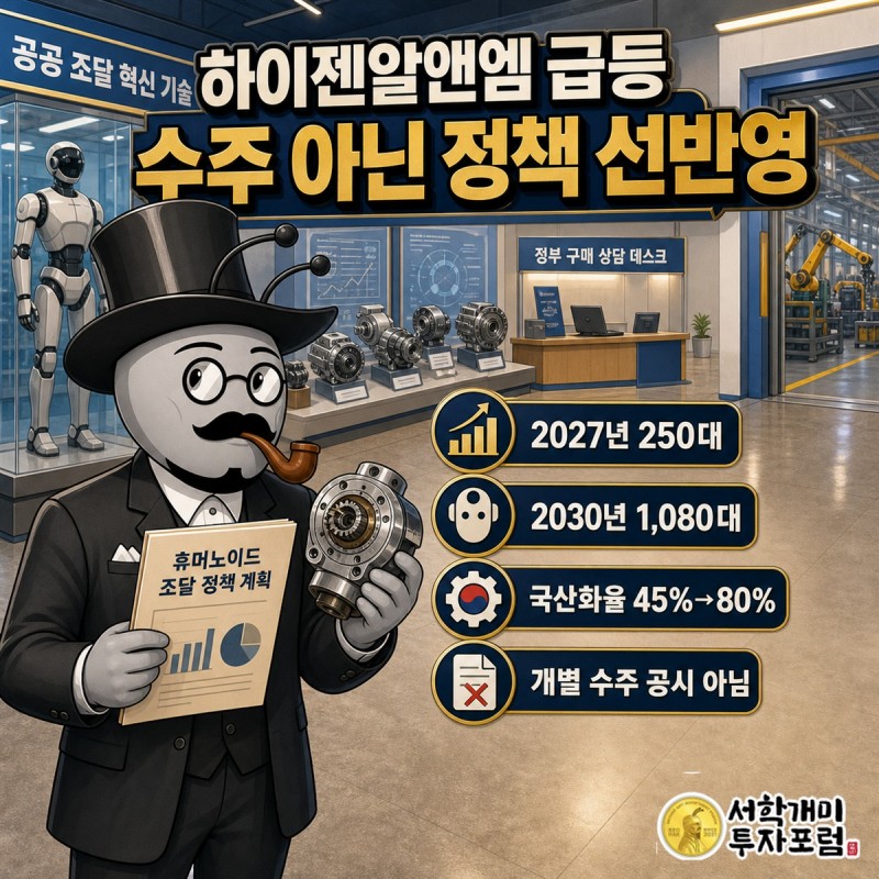 정부의 휴머노이드 구매 계획과 산업용 모터 공장을 함께 보여주는 하이젠알앤엠 분석 표지