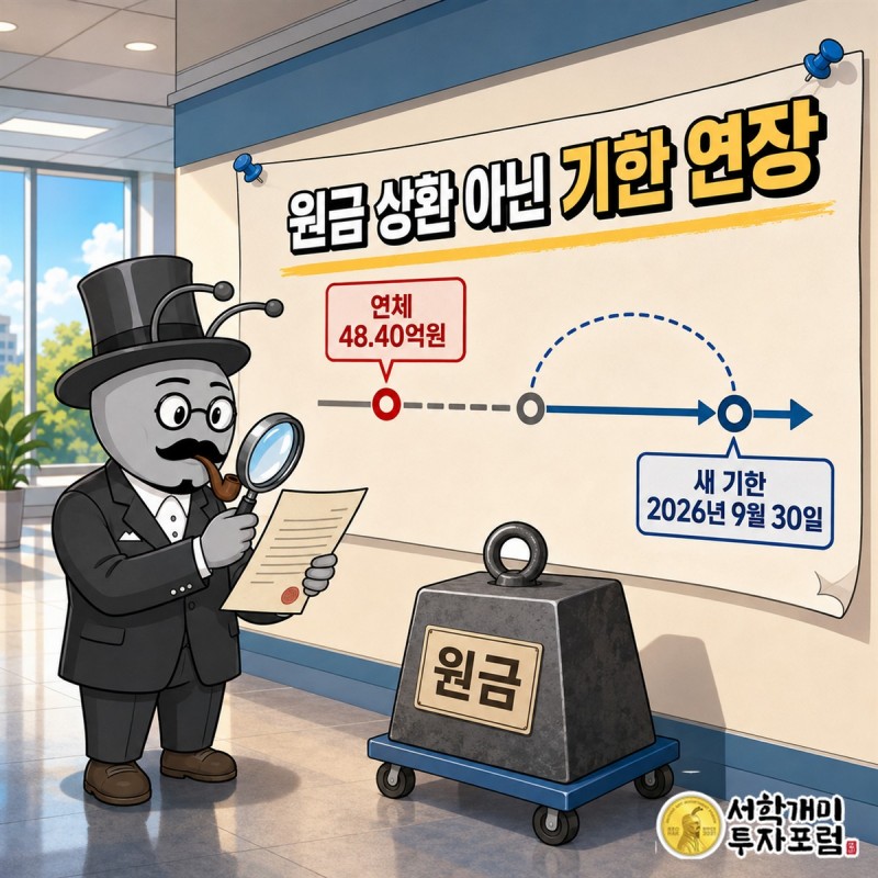 대출원리금 48.40억원, 상환기일 2026년 9월 30일로 연장