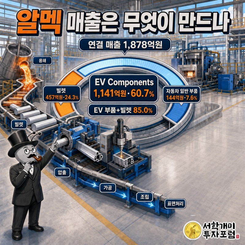 알멕의 2023년부터 2026년 2분기까지 매출 영업이익 현금흐름 변화를 보여주는 이미지