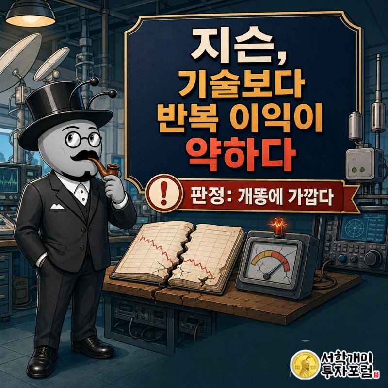 데이터센터 서버실과 공중화장실을 전파 보안망으로 연결해 지슨의 급등락 배경을 보여주는 일러스트