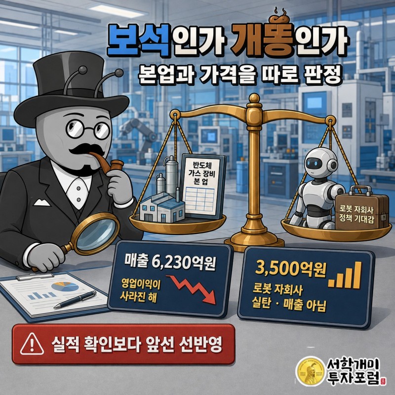 원익홀딩스 급등 뒤 확인할 본업 영업이익과 로봇 수주 일정을 보여주는 그림