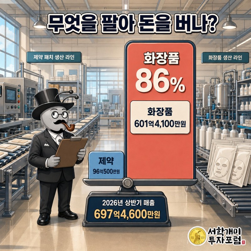 아이큐어 화장품 부문 이익과 제약 부문 손실의 대비