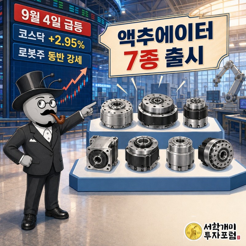 9월 4일 코스닥 로봇주 랠리와 TPC로보틱스 액추에이터 출시 촉매 설명