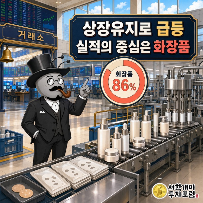 아이큐어 거래재개와 화장품 ODM 매출 구조를 함께 보여주는 표지