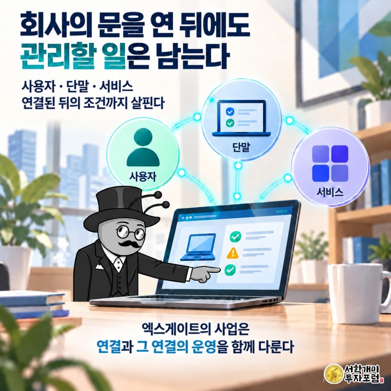 엑스게이트 — 회사의 문을 연 뒤에도 관리할 일은 남는다 도판