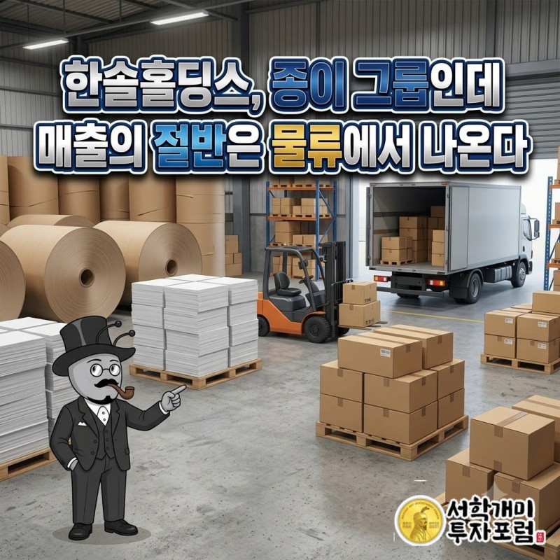 한솔홀딩스 종이 그룹 매출 절반은 물류라는 제목의 커버