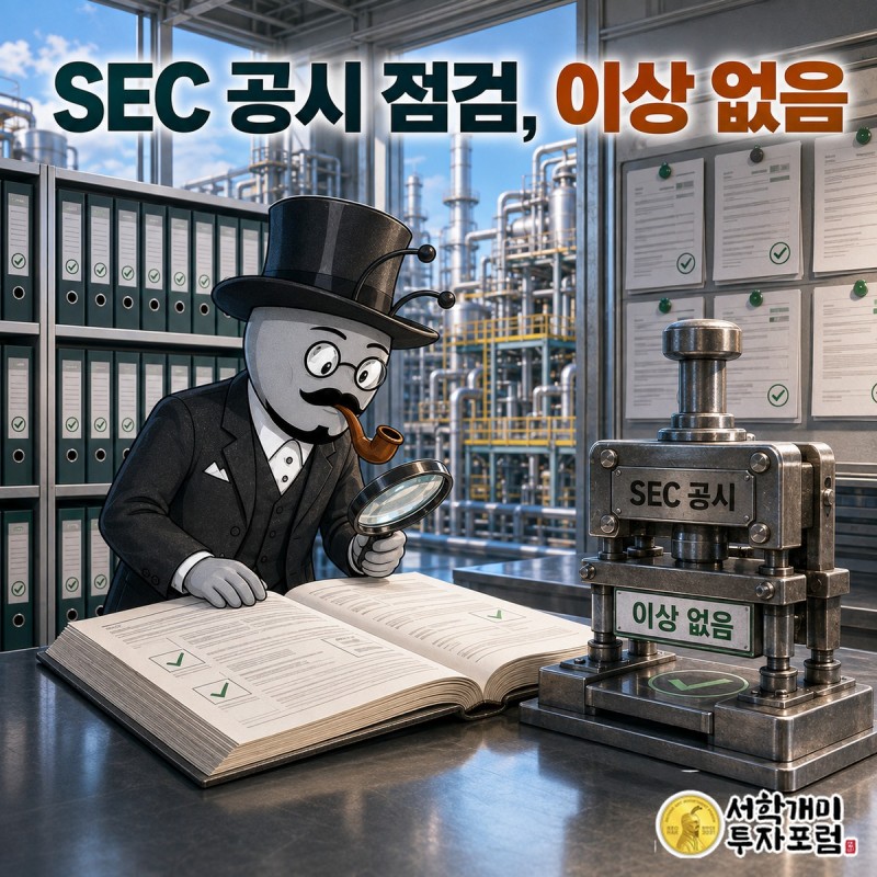 KPX케미칼 전자공시와 점검표를 펼쳐 실적 근거와 별도 경고 유무를 확인하는 장면