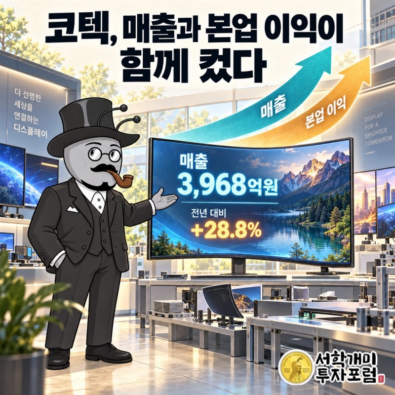코텍, 매출과 본업 이익이 함께 컸다
