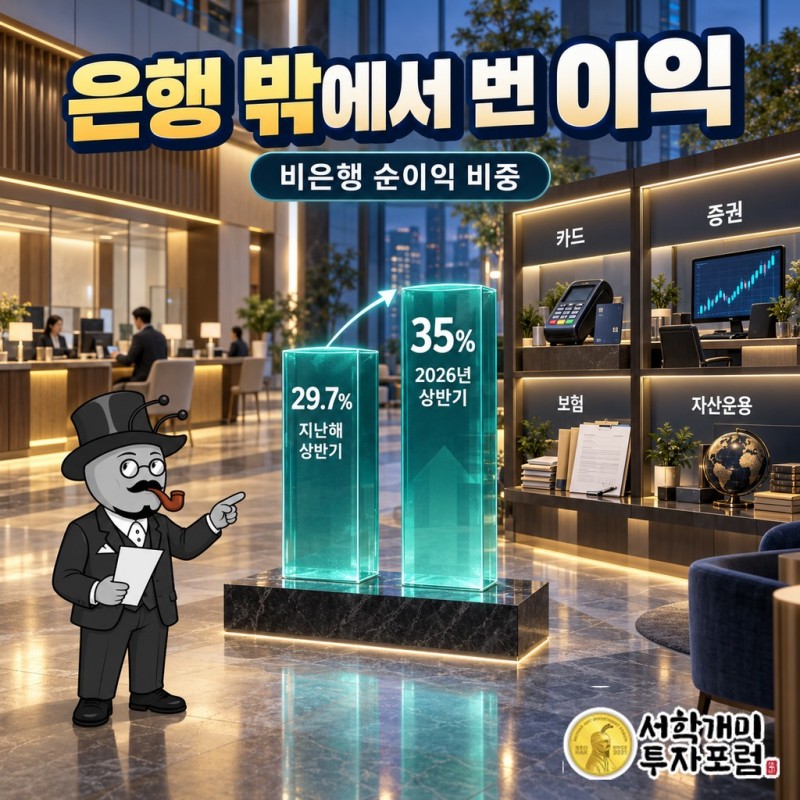 신한지주 비은행 순이익 비중이 29.7%에서 35%로 늘어난 모습