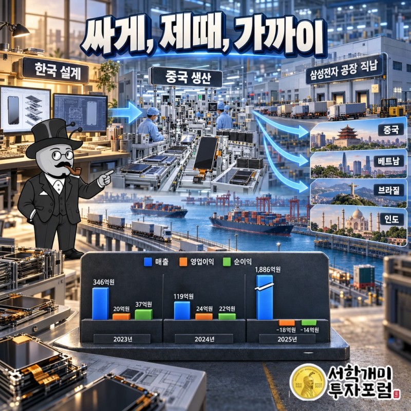한국 설계, 중국 생산, 삼성전자 중국·베트남·브라질·인도 공장 직납으로 이어지는 디티씨 화면 공급 경로