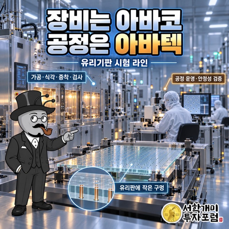 아바코는 장비를, 아바텍은 공정 운영과 안정성 검증을 맡은 반도체 유리기판 TGV 시험 라인 역할 분담