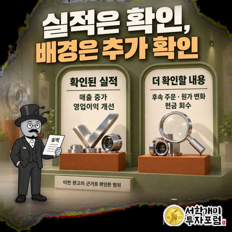렌즈의 미세한 움직임과 부품 생산 비용을 연결한 설명